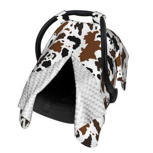 BrownBlack Cow SkinBaby Car Seat CanopyCover Multi Use Nursing Cover for Newborn
